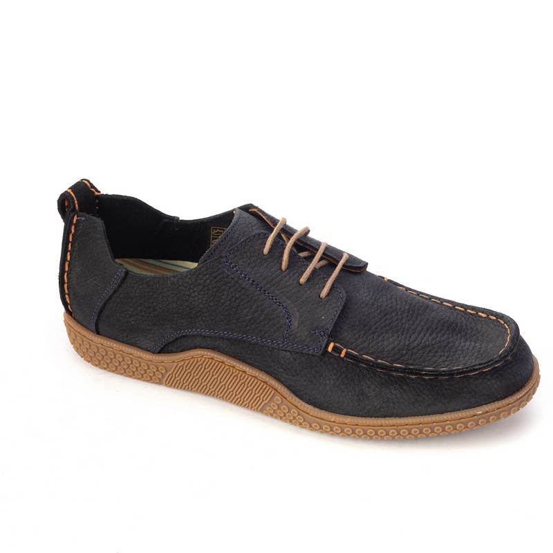 215340-navy Мокасины муж.нубук-кожа синий